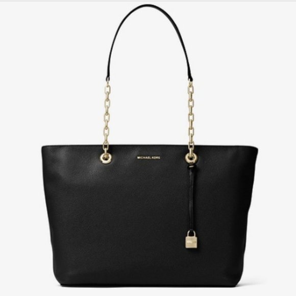 MK Mercer Medium Top Zip Multifunction Tote Black